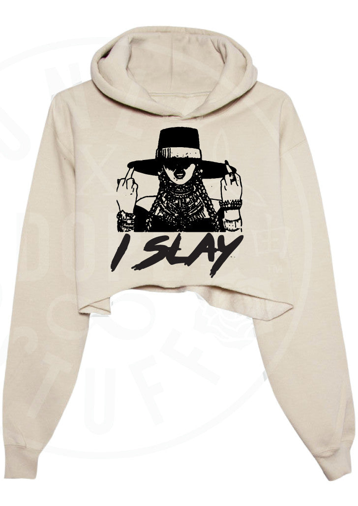 I Slay Cropped Hoodie