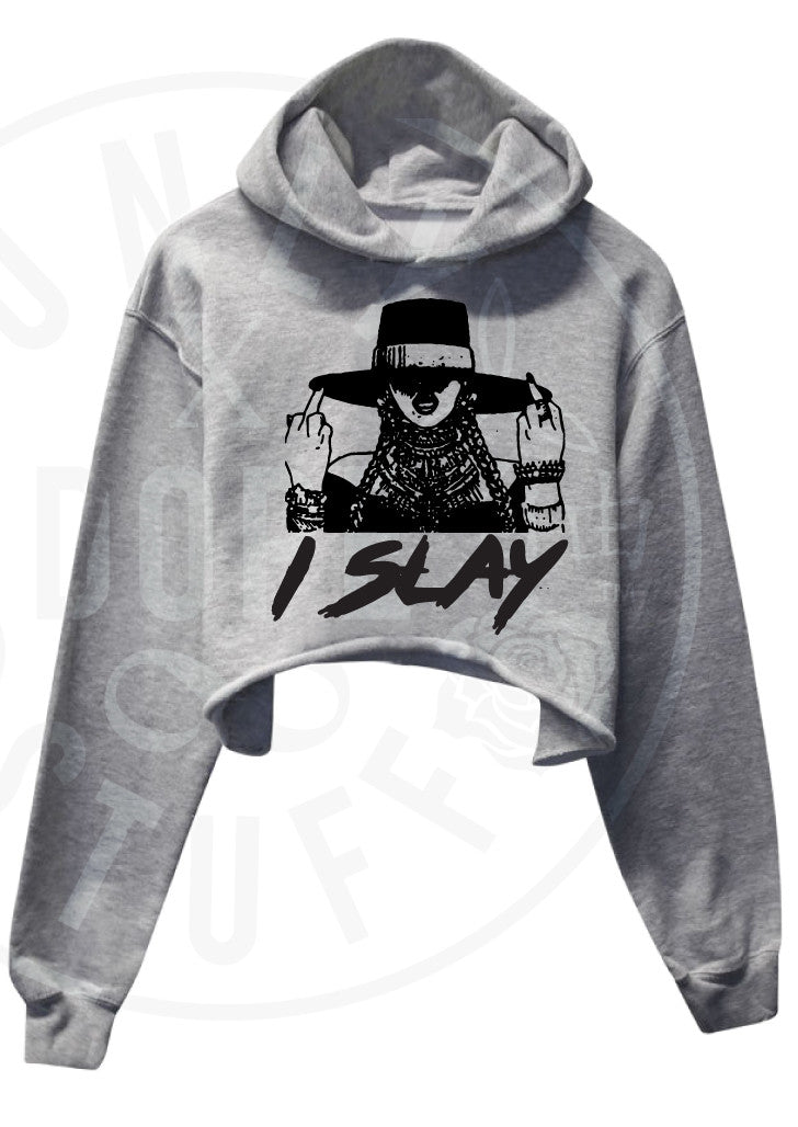 I Slay Cropped Hoodie