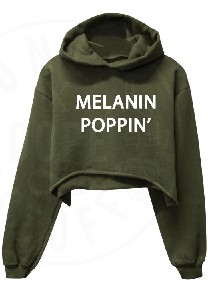 Melanin Poppin Cropped Hoodie