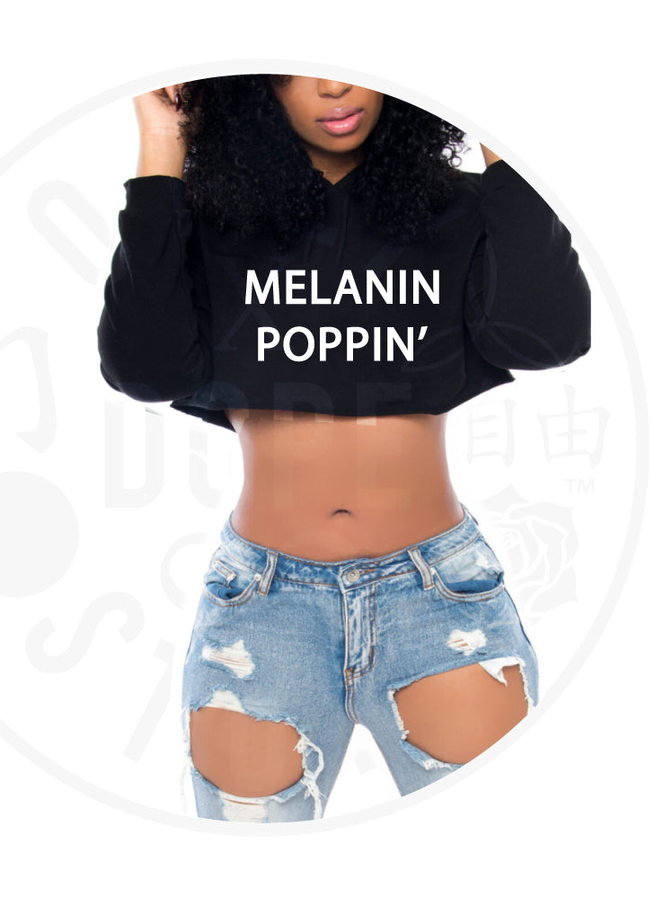 Melanin Poppin Cropped Hoodie