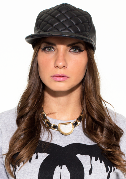 Quilted Leather Snapback